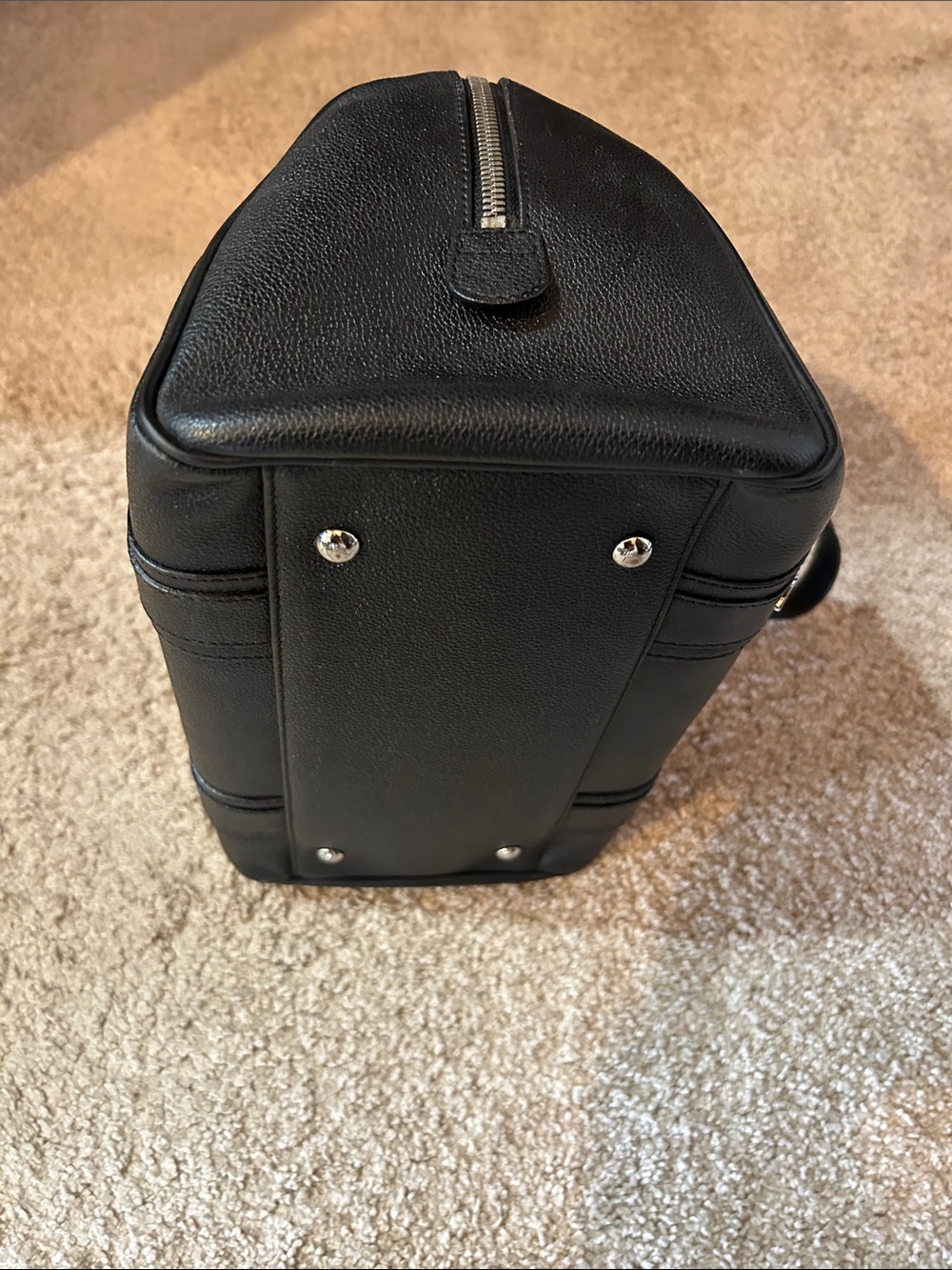 MCM Black Leather Bowling Bag with Silver Hardware - Picture 7 of 15
